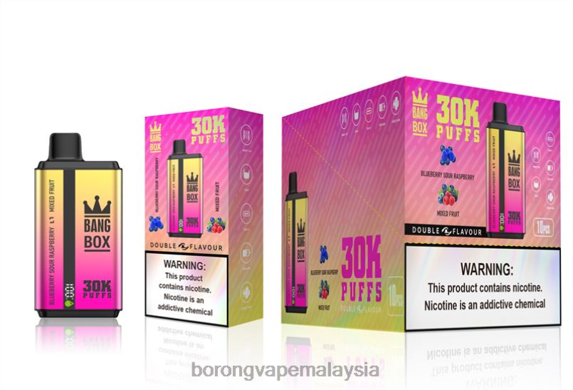 Harga Borong Vape - Bang Box 30000 sedutan dwi perisa raspberi masam blueberry  buah campuran ZT82866