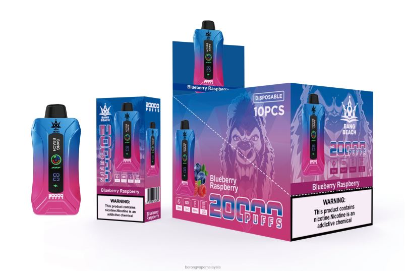 Rokok Elektronik Terbaru Di Malaysia - Bang Beach 20000 sedutan vape skrin pintar raspberi blueberry ZT82812