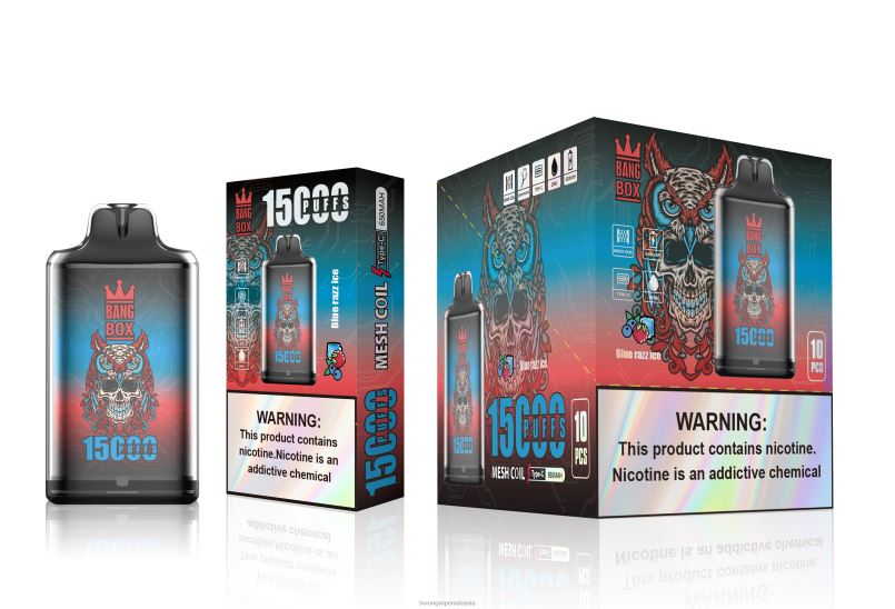 Vape Pakai Buang - Bang Box s1-15000 sedutan ais razz biru ZT828108
