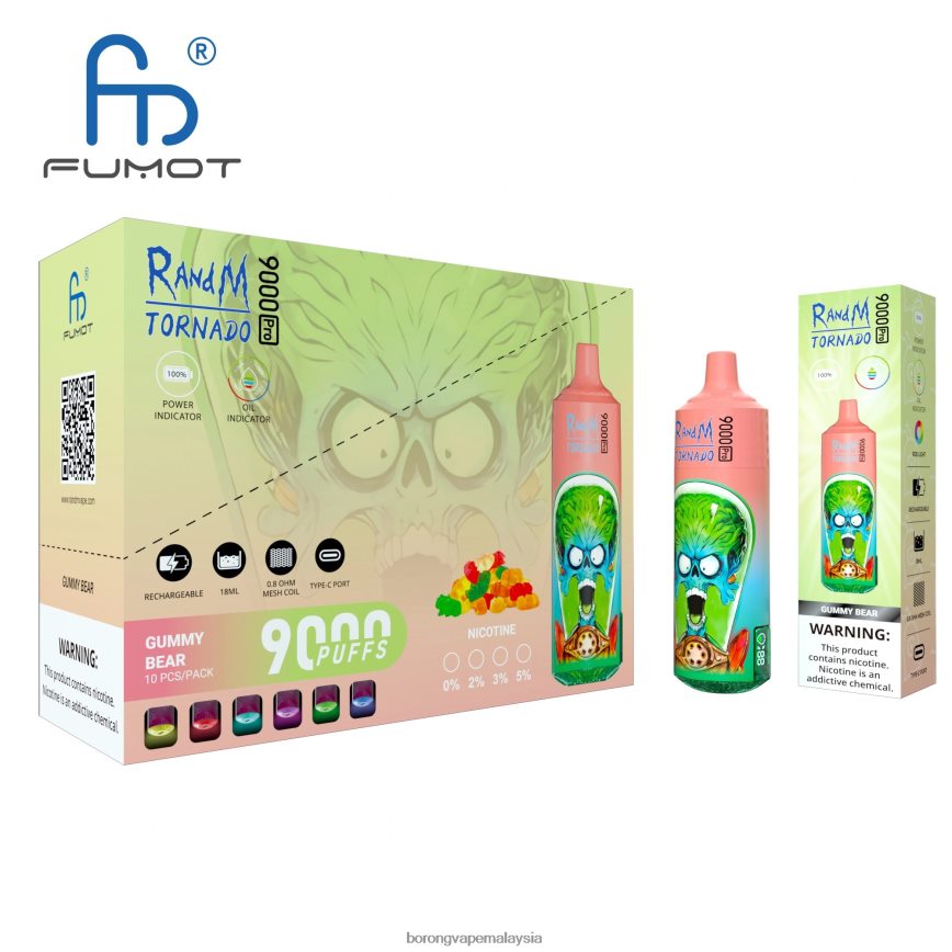 Borong Vape Murah - pakai buang 88BL202 RandM Tornado 9000 5%