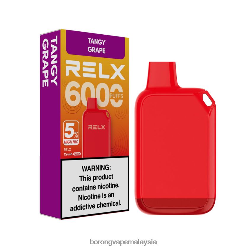 Rokok Elektronik Terbaru Di Malaysia - anggur masam RELX Crush Pocket 6000 5% nic tinggi 02DJ0427
