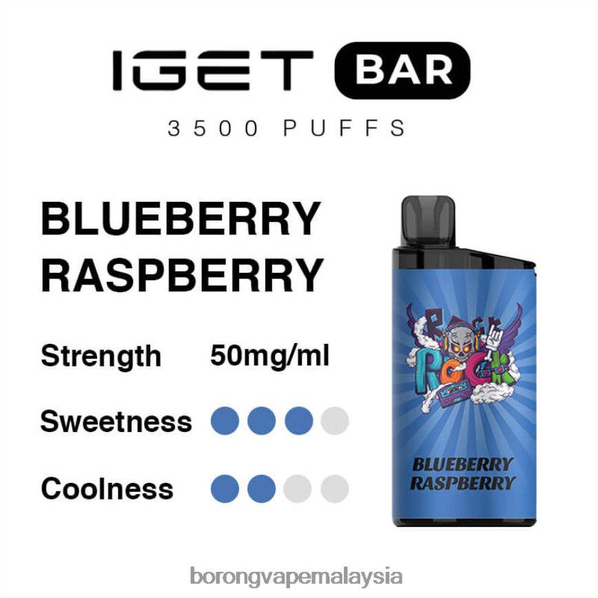 Borong Vape Murah - raspberi blueberry 88BL2092 IGET BAR 3500 5% nikotin